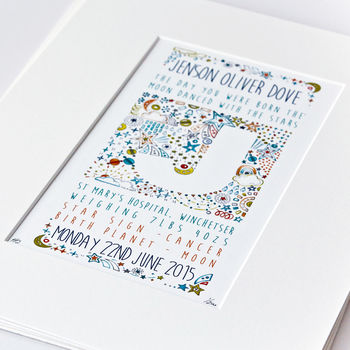 Personalised Stars New Baby Print Gift, 5 of 11