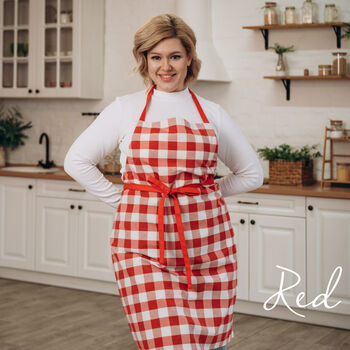 Matching Checked Christmas Aprons | Kids And Adults, 6 of 12