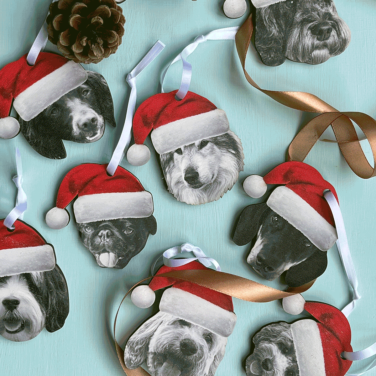 Santa Hat Photos Personalised Christmas Tree Decoration, 2 of 11