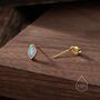 Sterling Silver Blue Opal Marquise Stud Earrings, thumbnail 7 of 11