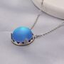 Blue Flash Moonstone Necklace In Sterling Silver, thumbnail 4 of 12