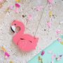 Flamingo Pool Float Perspex Necklace, thumbnail 1 of 3