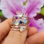 Simply Birthstone Sterling Silver Stacking Rings, thumbnail 5 of 12