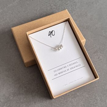 40th Birthday Necklace In Sterling Silver, 2 of 7