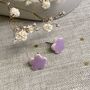 Tiny Lilac Pastel Flower Stud Earrings, thumbnail 4 of 8