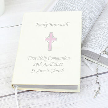 Personalised Pink Cross Holy Bible, 3 of 4