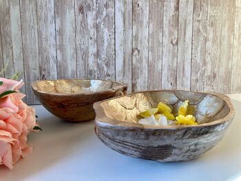 Coconut Shell Bowl With Pearlised Lining Natural Bowl, 7 of 10