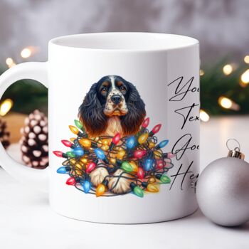 Personalised Sprocker Spaniel In Christmas Lights, 8 of 10