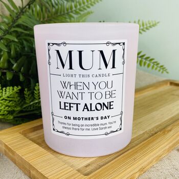 Personalised Mothers Day Left Alone Candle, 4 of 12