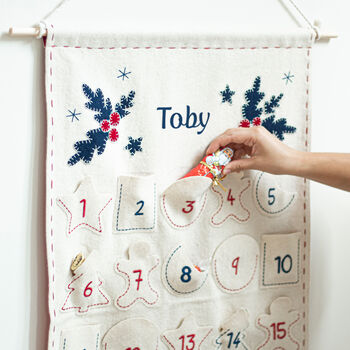 Personalised Handmade Felt Christmas Advent Calendar, 7 of 9