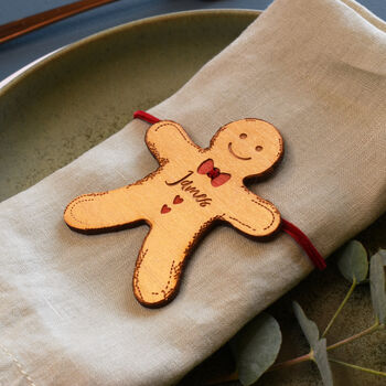 Personalised Gingerbread Man Table Name Place Settings, 2 of 8