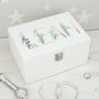 Floral Alphabet Wooden Jewellery Box With Mirror, thumbnail 1 of 4