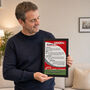 Personalised 50th Birthday Print 'Lifetime Of Support' Gift For Football Fan 50 Clubs Available, thumbnail 2 of 7