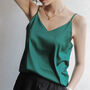 Green Silk Satin Cami Top, thumbnail 2 of 6