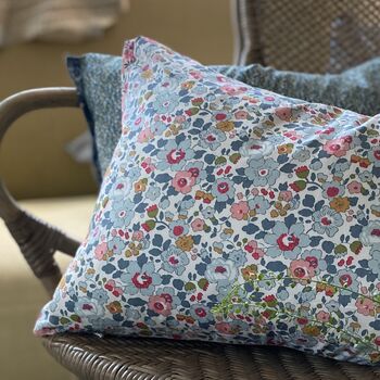 Cushion Embroidered Liberty Print Personalisation, 8 of 9