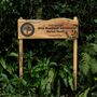Engraved Live Edge Oak Plaque On Two 1m Posts, thumbnail 5 of 12