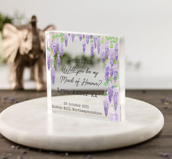 Personalised Maid Of Honour Proposal Acrylic Block, 2 of 2