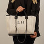 Personalised Monogram Canvas Bag In Cream And Black, thumbnail 3 of 5