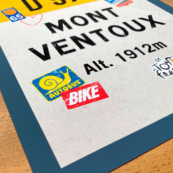 Personalised Tour De France Road Sign Art, Mont Ventoux, 4 of 9