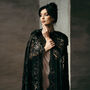 Boho Lace Bridal Cloak With Hood | Emerald Green Wedding Cape, thumbnail 5 of 12