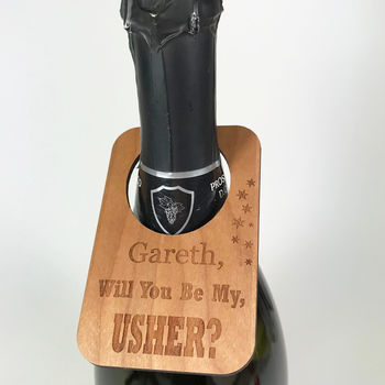Personalised Will You Be My Usher Bottle Label, 2 of 6