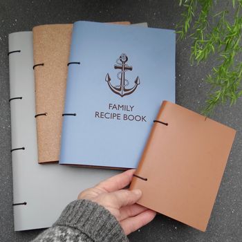 Personalised Engraved Leather Family Recipe Book, 5 of 8