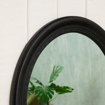 Ornate Black Framed Oval Mirror, 2 of 2