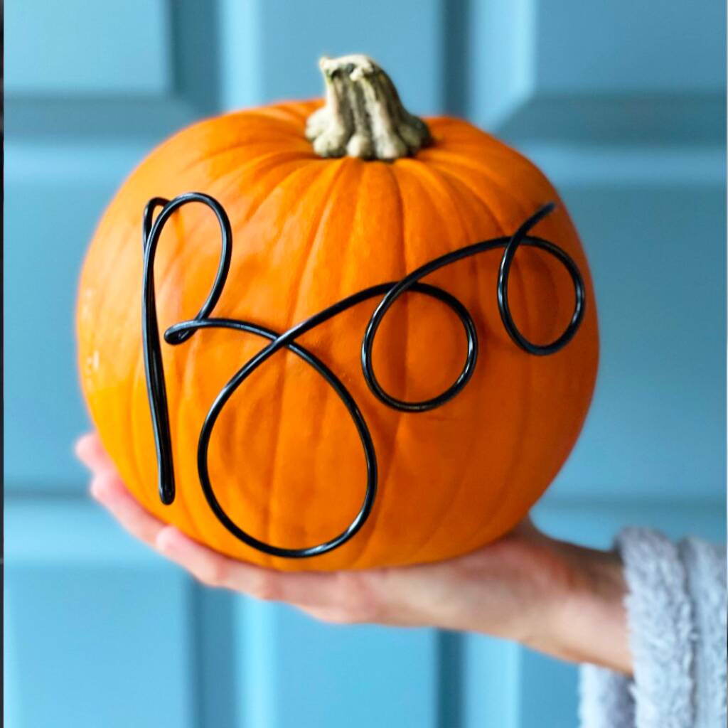 Handmade 'Boo' Wire Words For Pumpkin Decorating, 1 of 8