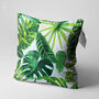 Green Tropical Palm Leaves Soft Cushion Cover, thumbnail 3 of 7