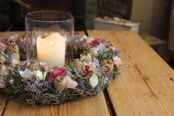 Lavender And Poppy Wreath Home Wall Decoration, 4 of 9