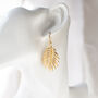 Gold Plated Palm Leaf Earrings, thumbnail 8 of 9
