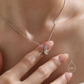Sterling Silver Citrine Yellow Cz Bubble Pendant Necklace, 5 of 12
