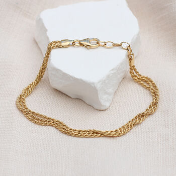 Personalised Gold Triple Rope Chain Bracelet, 2 of 3