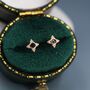 Sterling Silver Extra Tiny Dotted Cluster Black Cz Stud Earrings, thumbnail 7 of 12