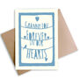 Personalised, Forever In Our Hearts Sympathy Card, thumbnail 1 of 8