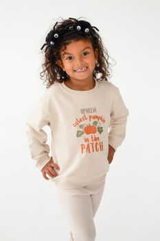 Child's Halloween 'Cutest Pumpkin' Embroidered Personalised Sweatshirt Jumper, 3 of 10