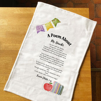 Personalised Poem Tea Towel Gift For Teacher, 4 of 10