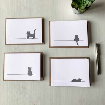 Cat Cards, Mixed Pack Of Four, 3 of 8