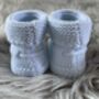 Light Blue Knitted Baby Booties, thumbnail 6 of 7