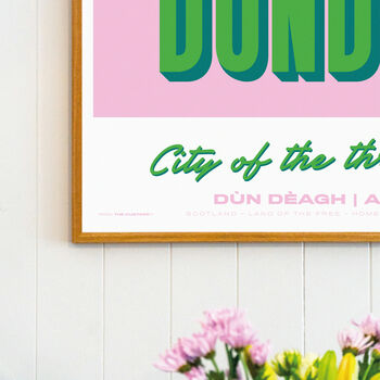 Personalised Dundee Retro Favourite City Travel Print, 4 of 7