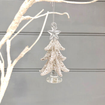 Christmas Glass Sparkle Tree Decoration, 2 of 3