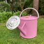 Peony Pink And Chrome Trim Watering Can Nine Litre, thumbnail 3 of 6