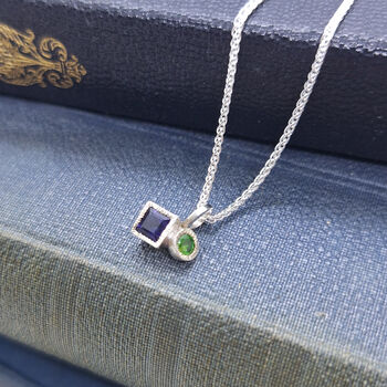 Tresor Two Stone Square Pendant, 6 of 6