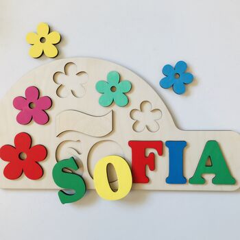 Personalised Name Puzzle With Daisies, 2 of 2