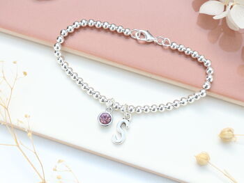 Personalised Initial And Birthstone Charm Bracelet, 2 of 10