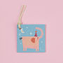 Pink Or Blue Birthday Elephant Gift Tag Set Of Six, thumbnail 2 of 3