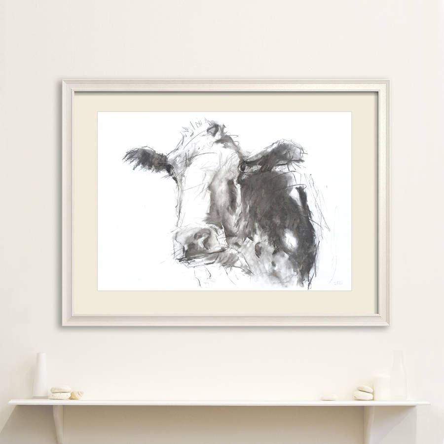 The Cow Original Charcoal Drawing By James Hollis Art