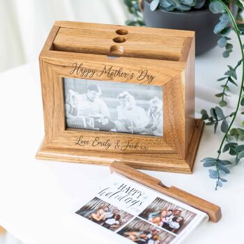 Personalised Wooden Pull Out Photo Album Holder, 2 of 4