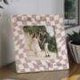 Personalised Pink Checkerboard Ceramic Frame, thumbnail 1 of 4