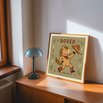 Rodeo Horse Print, Cowboy Horse, Western Nursery Print Green, 10 of 12